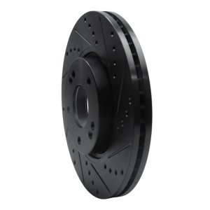 Kia Sportage Brake Rotor (1) - Front Right - R1 Concepts - Drilled & Slotted - Black - `12-`16